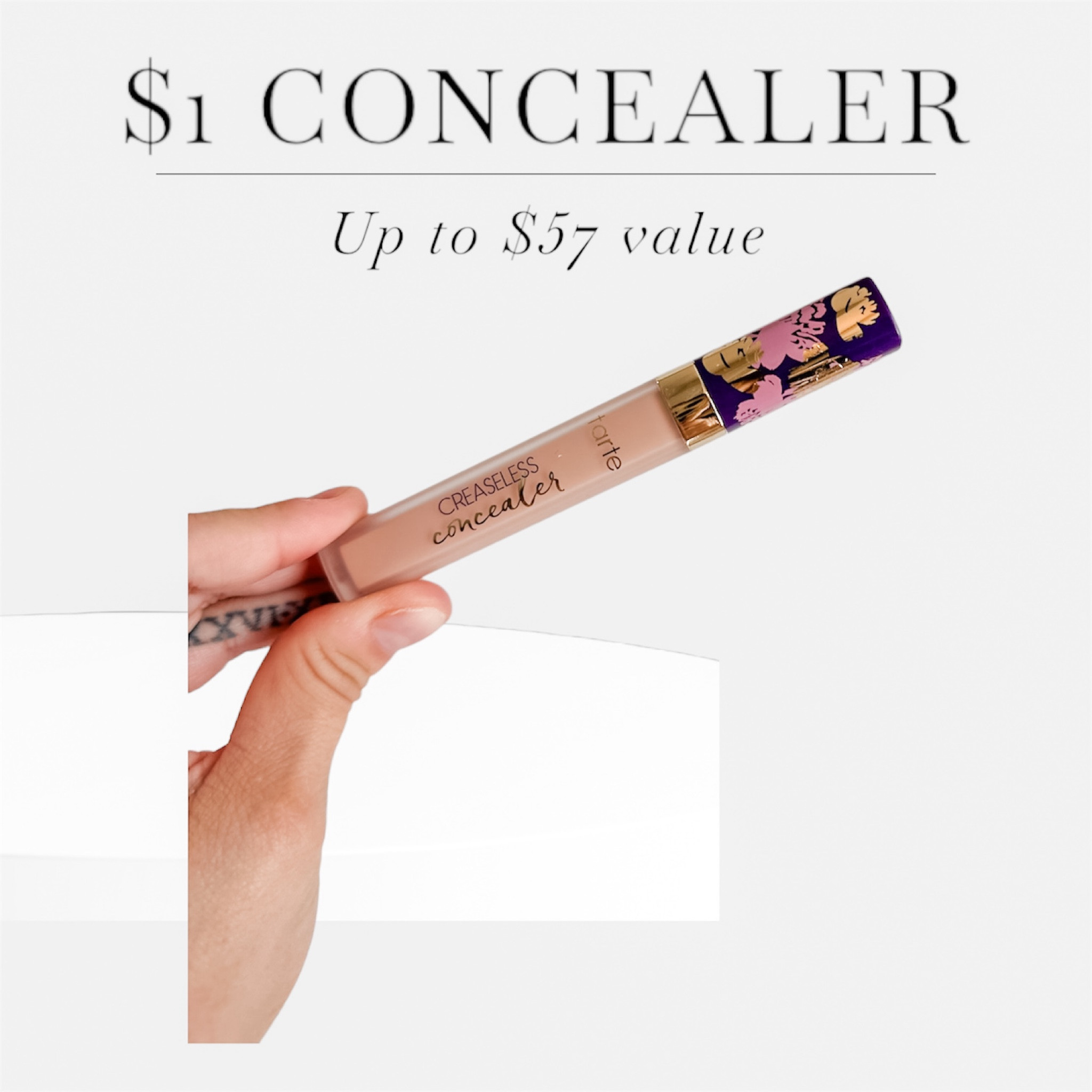 My favorite concealer is on sale for $1 plus FREE SHIPPING!! 

I use this under my eyes and on any specific blemishes I have pop up. They have a quiz on their website where you can take a picture of your face and it will match the concealer color for you. 

Mine is a perfect match!!

Can’t recommend this enough. 🤩🤌🏼

#tartecosmetics #tarte #concelear 

#LTKFindsUnder50 #LTKBeauty #LTKSummerSales