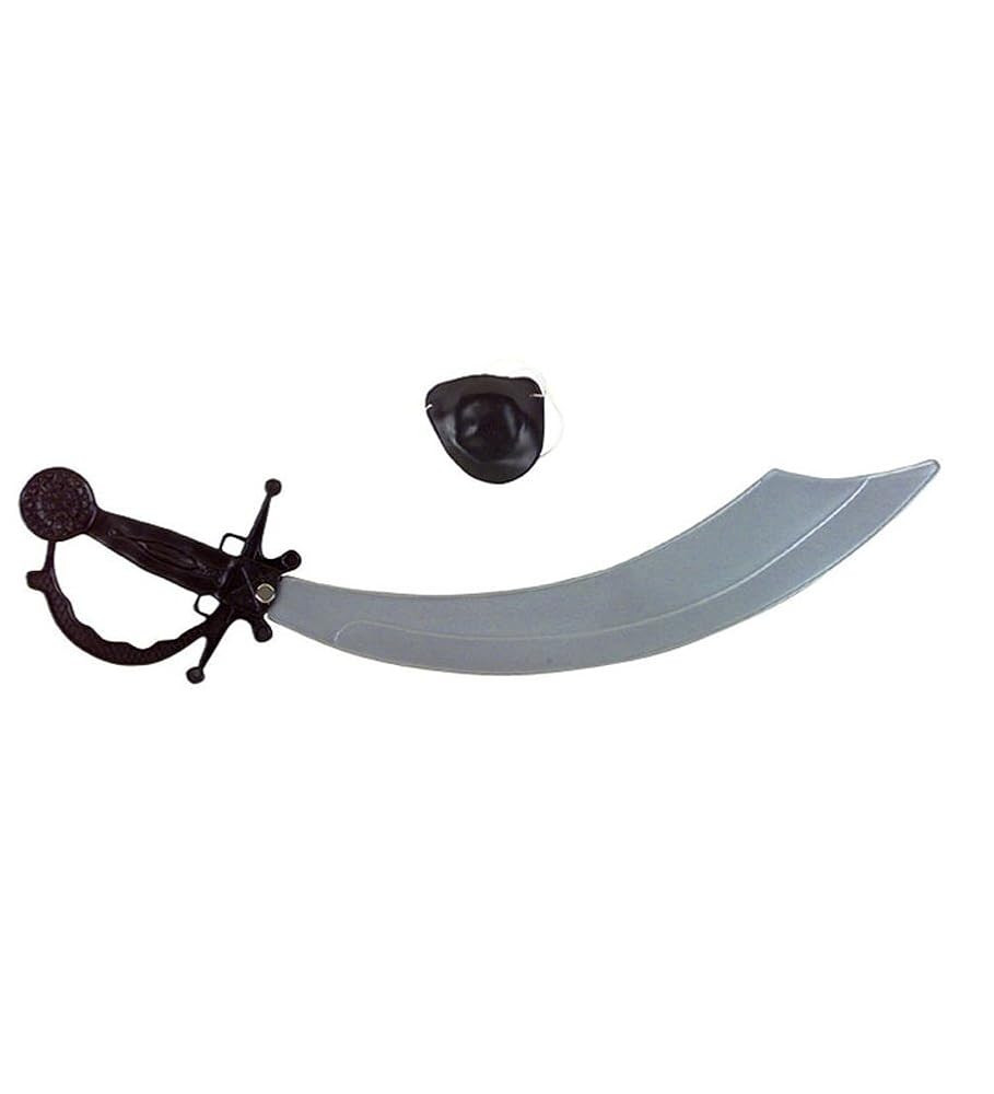 Pirate Sword with Patch - Pirate Gear Set of Sword and Patch Black | Amazon (US)