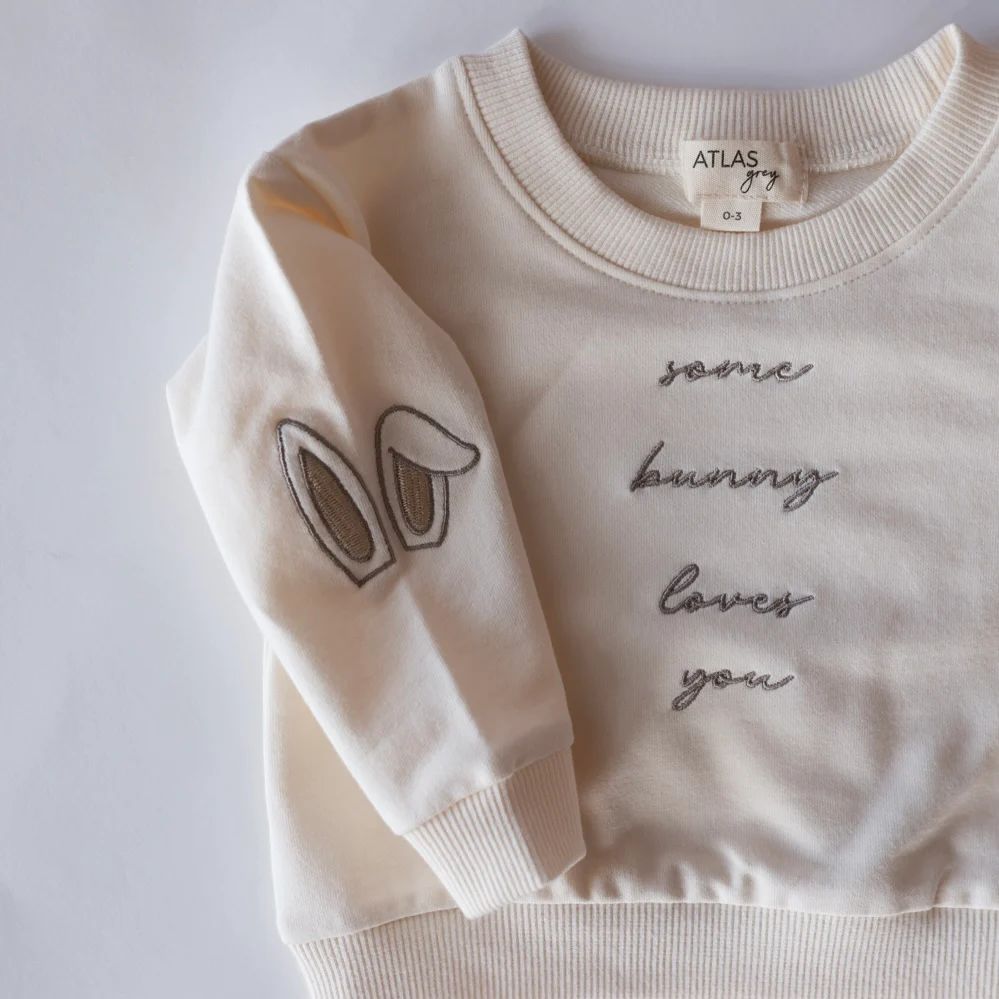 Some Bunny Loves You Crewneck | Atlas Grey