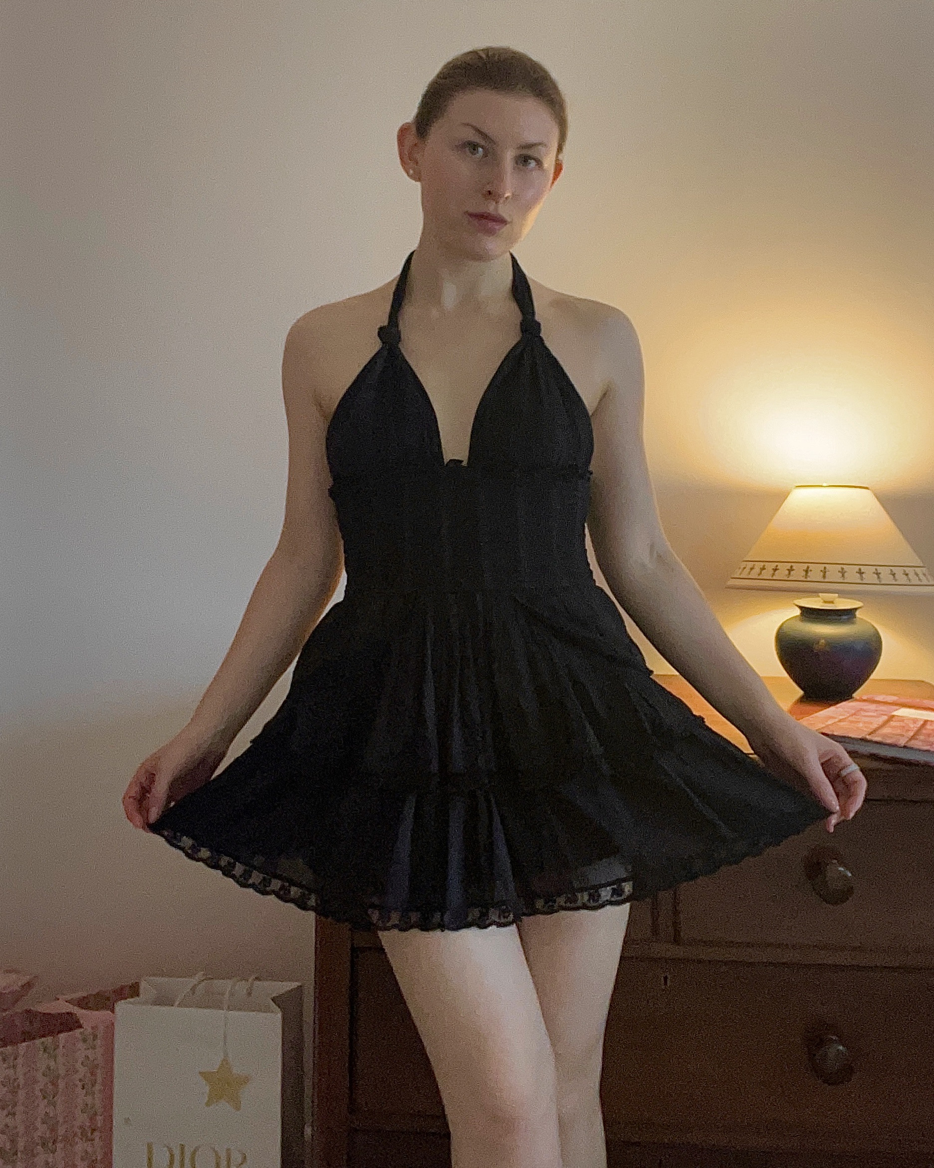 The perfect date-night ensemble--halter neck dresses are so feminine and flattering🖤

#LTKwinter #LTKuk #LTKluxury