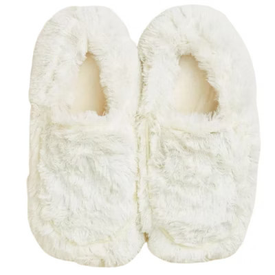 Intelex Warmies Heatable Lavender Scented Microwavable Slippers, Cream | Target
