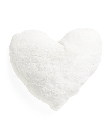 24in Faux Fur Heart Pillow | TJ Maxx