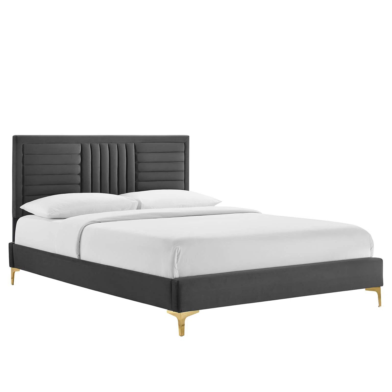 Modway Sofia Channel Tufted Performance Velvet Platform Bed | Wayfair North America