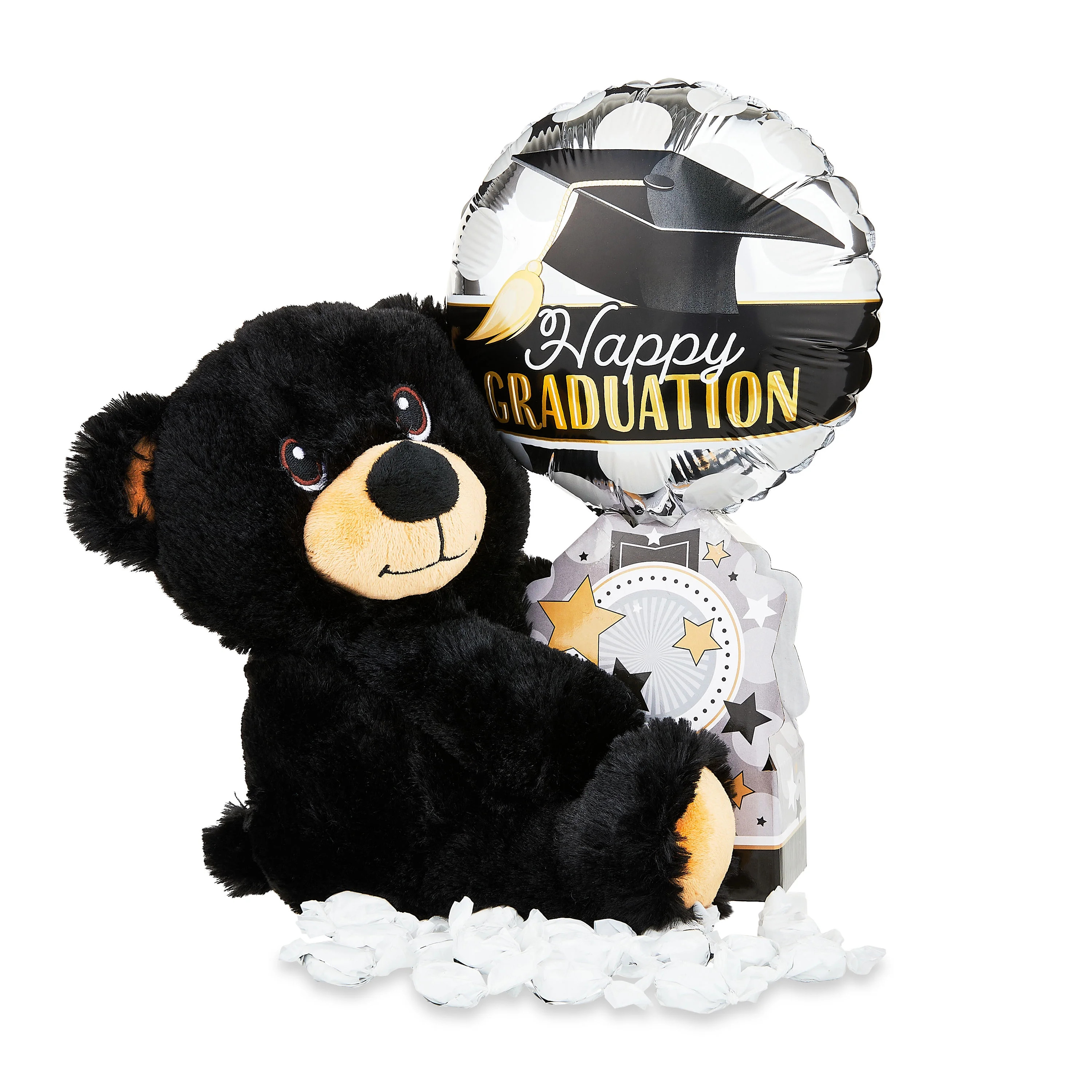 Graduation 2024 Black Bear Plush with Candy & Balloon by Way To Celebrate - Walmart.com | Walmart (US)