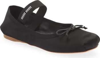 Miu Miu Logo Band Ballet Flat | Nordstrom | Nordstrom
