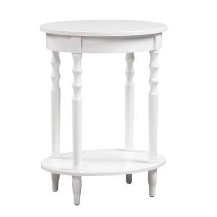 Moravian Oval End Table with Shelf