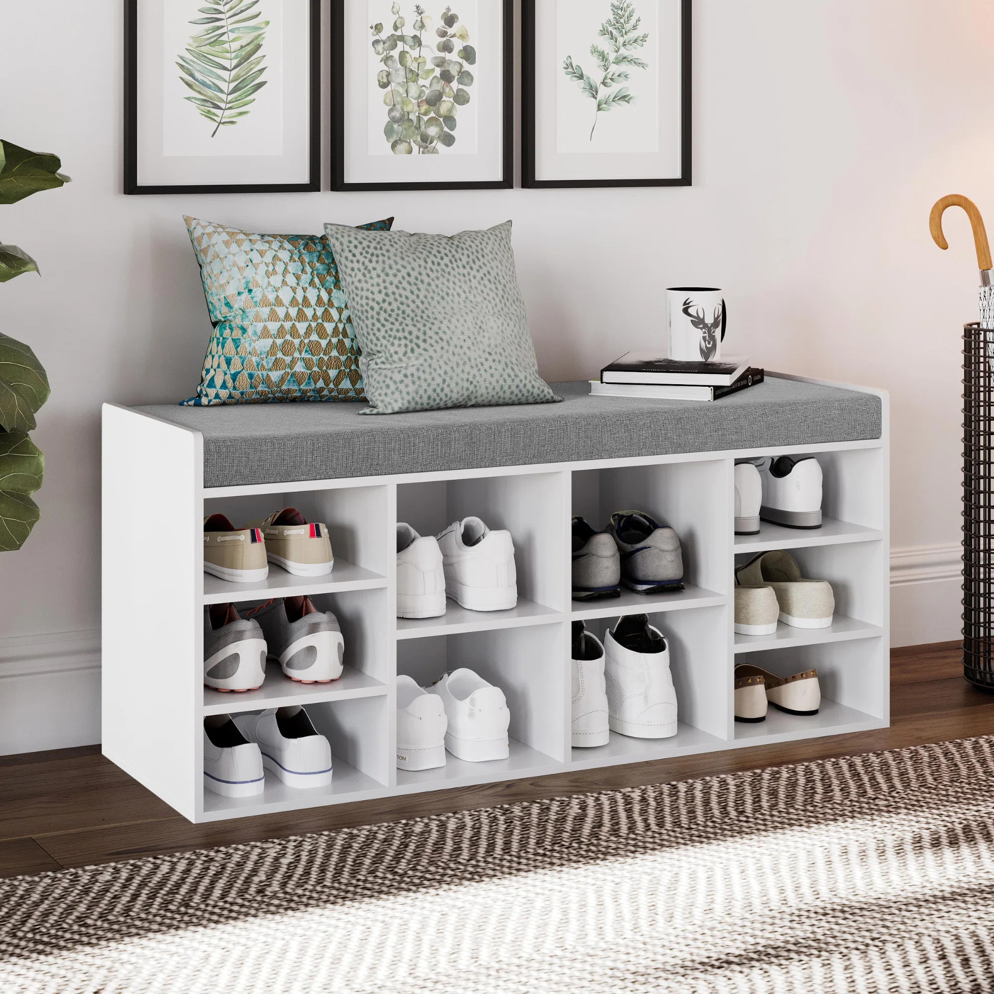 10 Pair Shoe Storage Bench | Wayfair North America