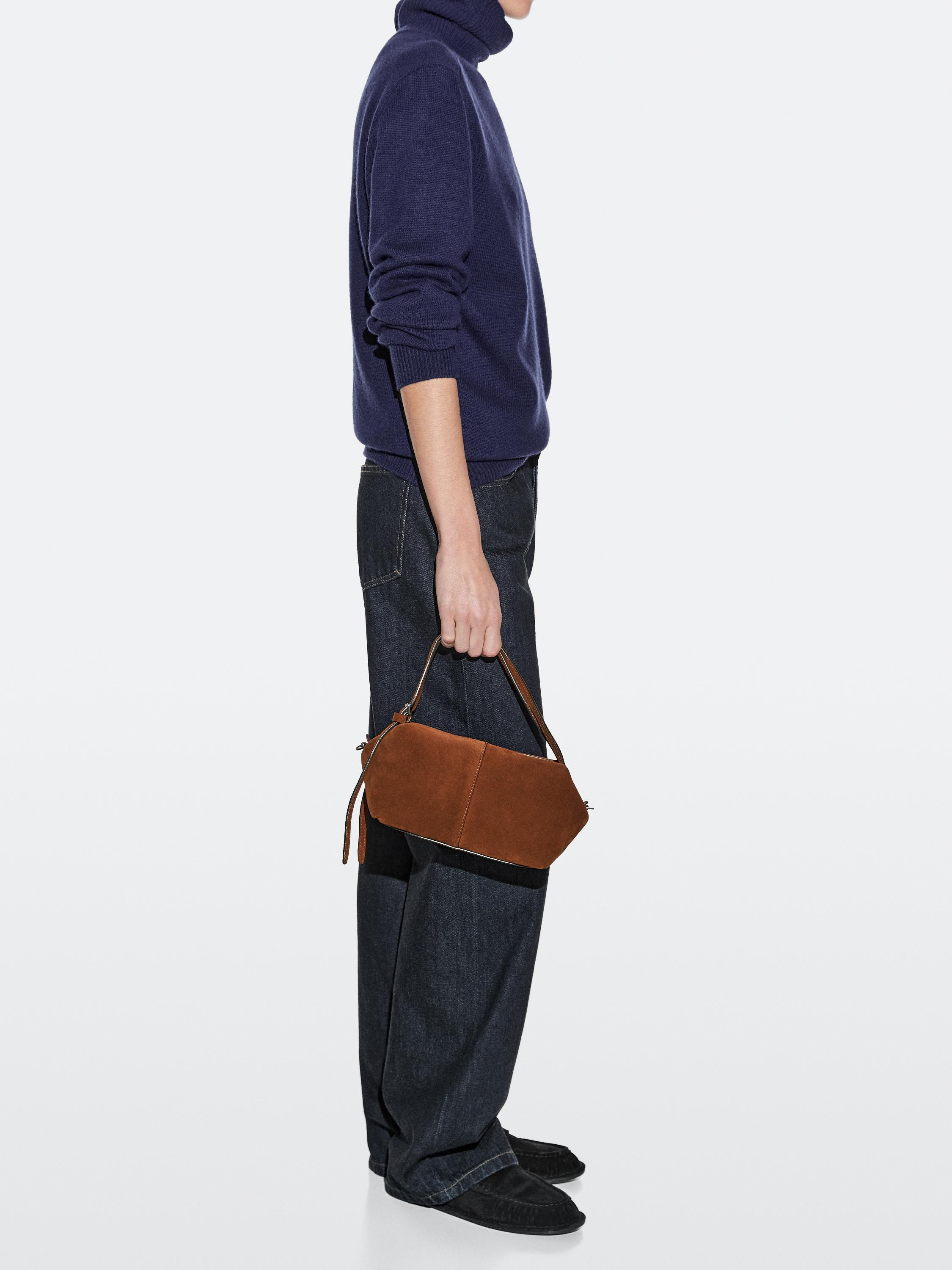 Split leather mini satchel bag | Massimo Dutti UK