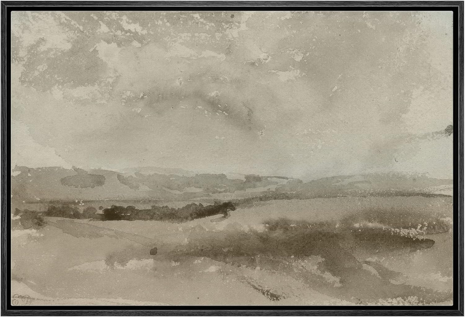 SIGNLEADER Framed Canvas Print Wall Art Pastel Brown Mountain Valley Landscape Nature Wilderness ... | Amazon (US)