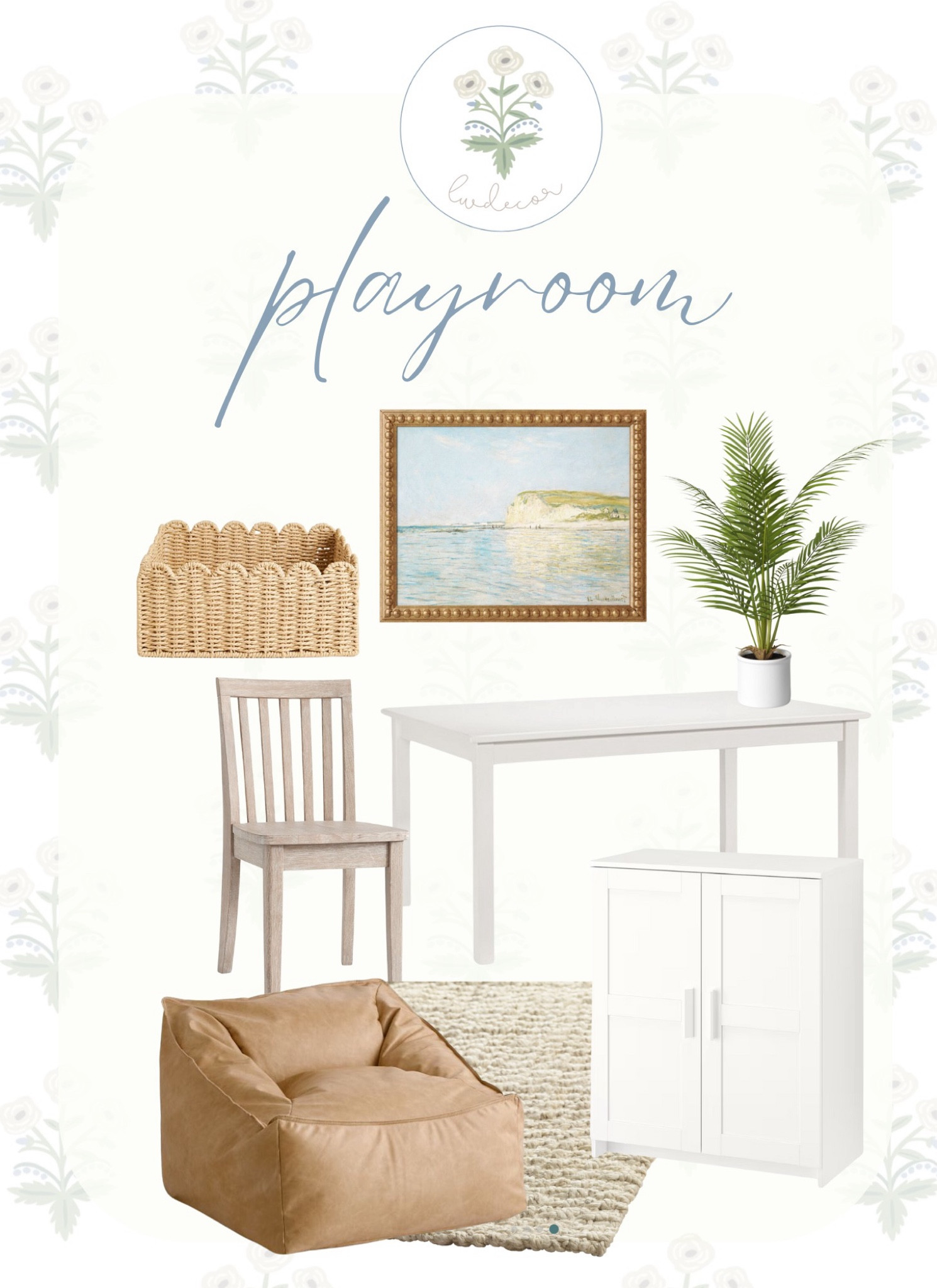 A simple, coastal inspired playroom. The curated board has a cohesive blend of textures & soft hues. This playroom is very similar to our own, but these items are in stock! 😉

Not linked is the white cabinet from IKEA. It’s part of the Brimnes collection. 

#LTKkids #LTKstyletip #LTKhome