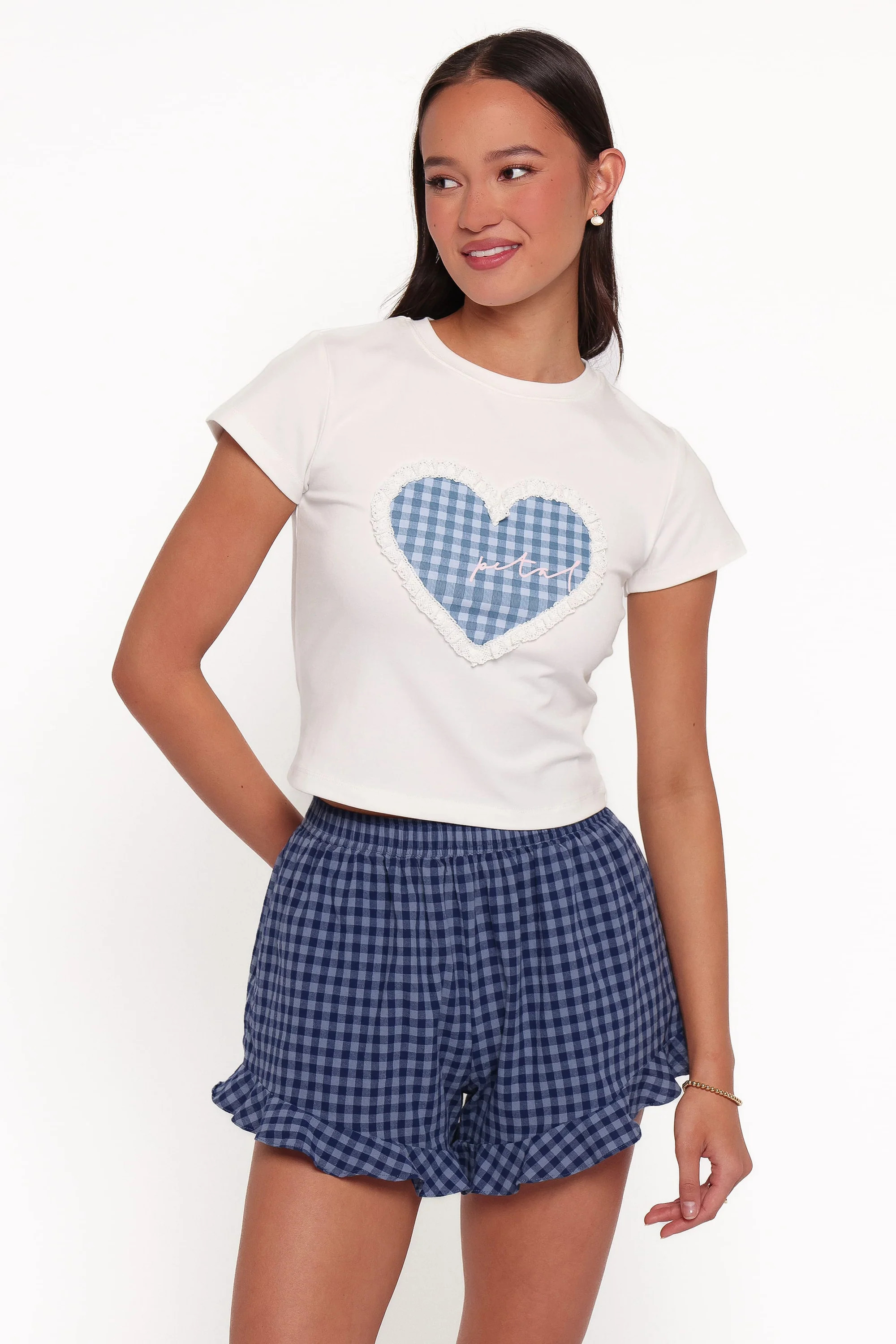 Everette Frill Shorts - Navy Gingham | Petal & Pup (AU)