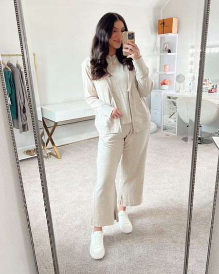Pact loungewear from their Airplane Collection! Everything is ULTRA SOFT and insanely comfortable!

Wearing an XL in the hoodie, L in the top, and XL in the pant

Travel outfit, mom fashion, casual style, loungewear, athleisure

#LTKplussize #LTKmidsize #LTKtravel