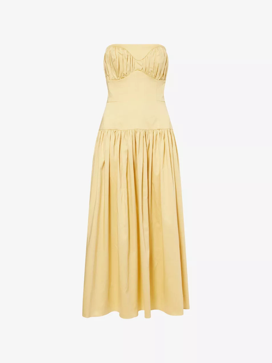 Lauryn Strapless Stretch-Cotton Midi Dress | Selfridges