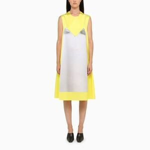 LOEWE Midi Satin Dress Yellow/Grey | Poshmark