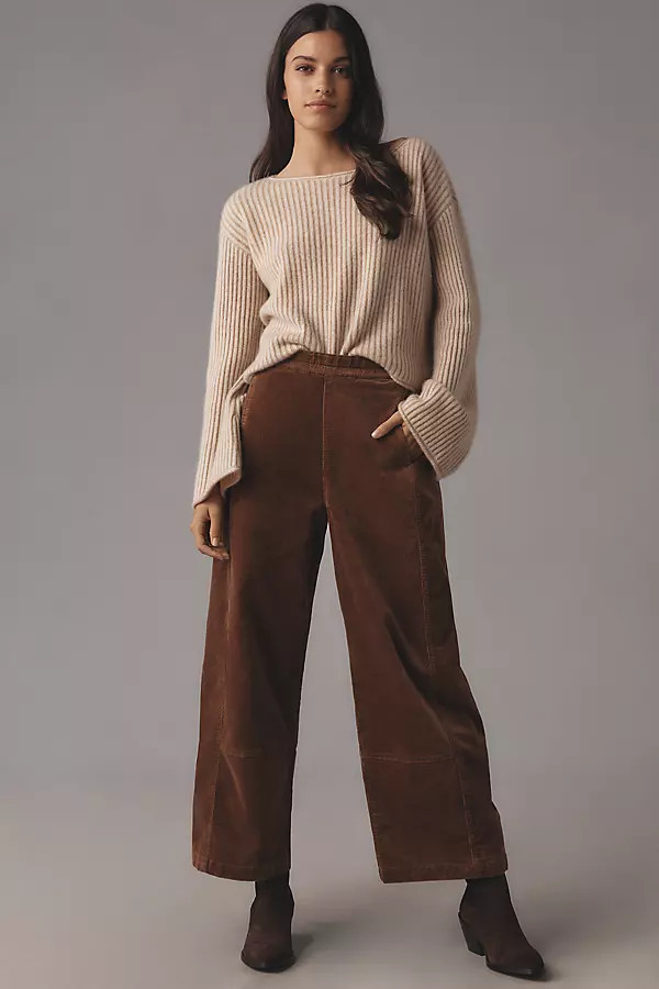 The Izzie Relaxed Pull-On Barrel Pants by Pilcro: Corduroy Edition | Anthropologie (US)