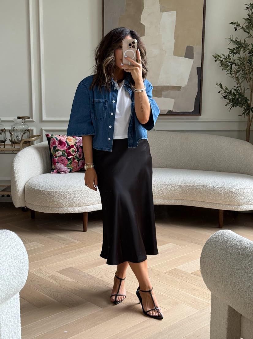 Love this midi skirt outfit! Everything I’m wearing is size small from Amazon 

#LTKsummer #LTKstyletip #LTKworkwear