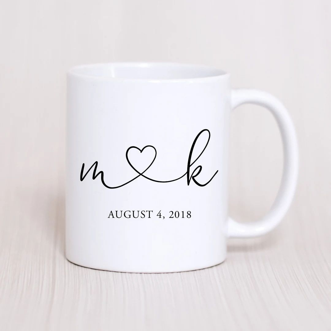 Custom Initials and Heart Mug Wedding Gift Personalized - Etsy | Etsy (US)