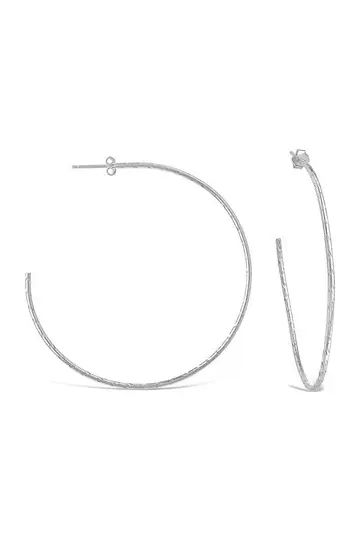 Sterling Silver Hammered 2.25" Hoop Earrings | Nordstrom Rack