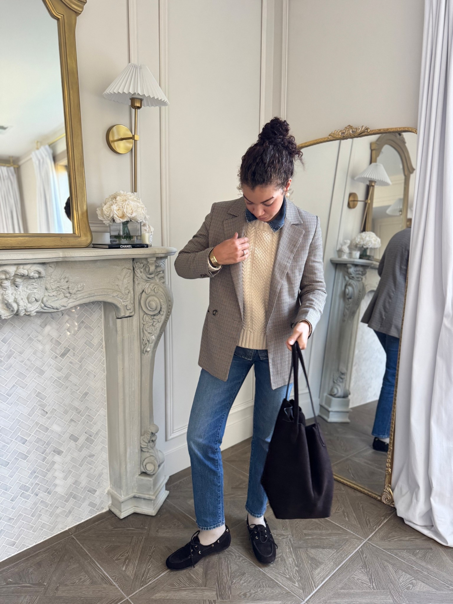 Channeling preppy Ralph Lauren style for fall with a denim shirt, cable knit sweater, jeans, boat shoes, and a blazer 

#LTKSeasonal #LTKStyleTip