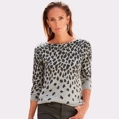 Women's Animal Print Sweater - LASCANA - Leopard Leopard Spot 16/18 | Target
