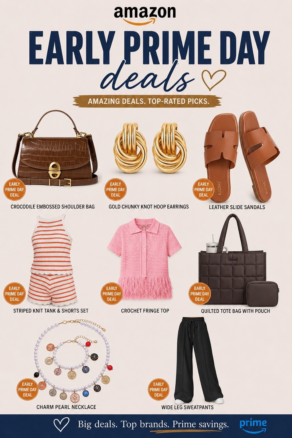 EARLY PRIME DAY DEALS ARE HERE 🤍✨

Sharing some of my favorite women’s fashion finds that are already marked down before Prime Day officially starts! From chic handbags and statement accessories to comfy sets, sandals, and everyday wardrobe staples, these are the pieces I’m adding to cart before they sell out.

If you’ve been waiting to refresh your summer wardrobe, now is the time to shop the best deals. ☀️🛍️

Shop all of my Early Prime Day fashion picks linked in LTK! 💕