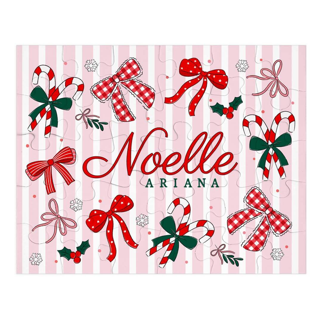 Kids Personalized 30 Piece Puzzle | Bow What Fun | Caden Lane