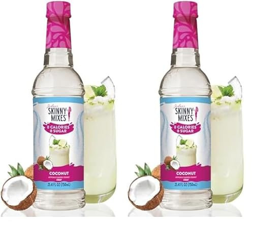 Jordan's Skinny Mixes Sugar Free Syrup, Coconut Flavor, Fruit Flavored Water Enhancer, Drink Mix for Ice Tea, Lemonade & More, Zero Calorie Flavoring, Keto Friendly, 25.4 Fl Oz, 2 Pack | Amazon (US)