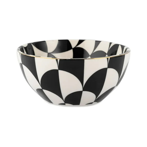 Thyme & Table Emmett Ceramic Cereal Bowl, Black and White, 25 oz | Walmart (US)