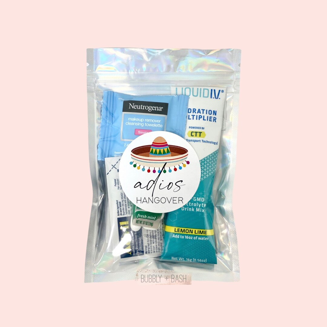 Adios Hangover Kit Bag | Bachelorette Hangover Kit | Hangover Recovery Kit | Bachelorette Party F... | Etsy (US)