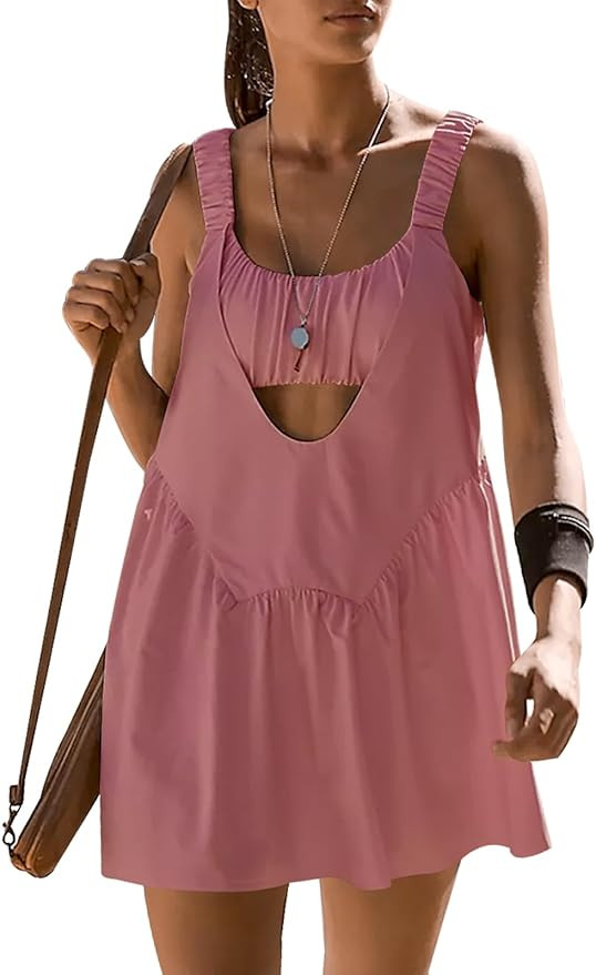 Ugerlov Women's Tennis Dress Casual Summer Dresses with Built in Bra and Shorts Athletic Dress Wo... | Amazon (US)