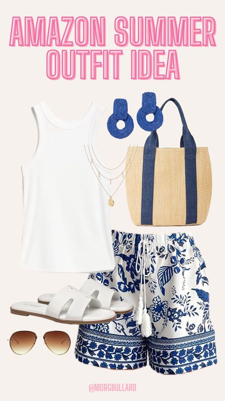 Amazon summer outfit idea | 4th of July outfit | Amazon blue floral shorts 

#LTKSeasonal #LTKFindsUnder100 #LTKStyleTip