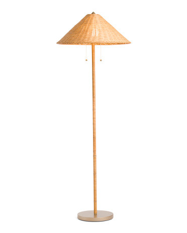 63in Rattan Floor Lamp | Marshalls