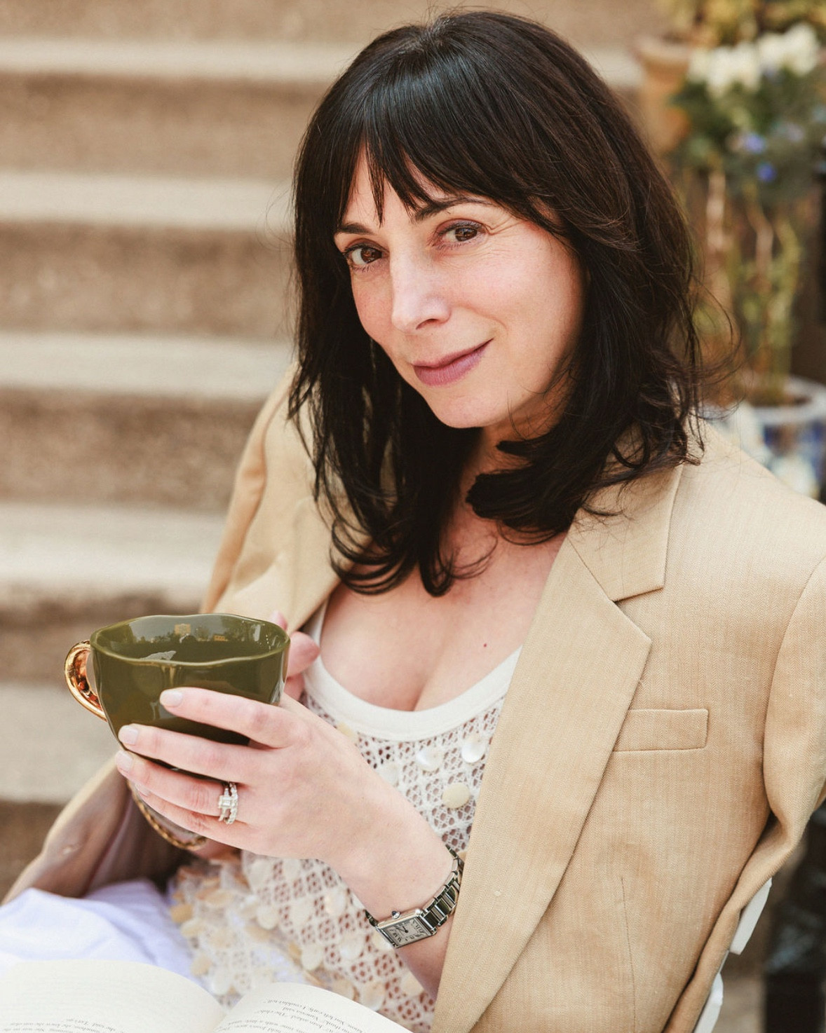 Host a garden party in your backyard with a few favorite J.Crew pieces that are great for layering a monochromatic look. Let the flowers be the pops of color. Wearing a neutral blazer over a tank and skirt paired with J.Crew white leather sandals. @jcrew #injcrew #ad #sponsored



#LTKOver40