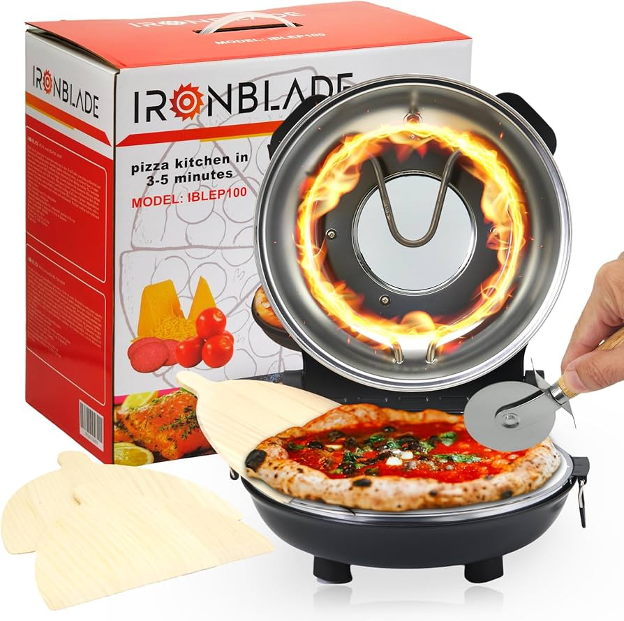 EMB Ironblade Series IBLEP100 Electric Indoor Pizza Oven – Heats Up to 800°F, 12” Stone-Bake... | Amazon (US)