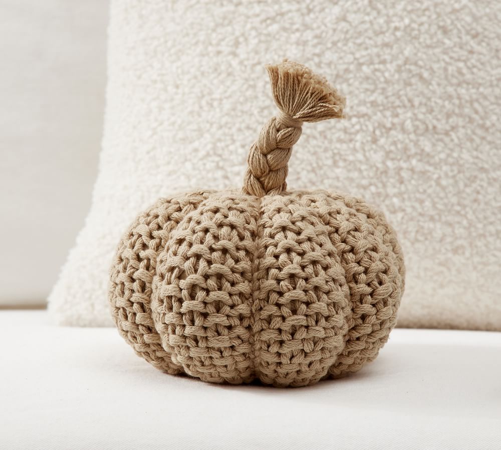 Seedstitch Pumpkin Shaped Pillow | Pottery Barn (US)