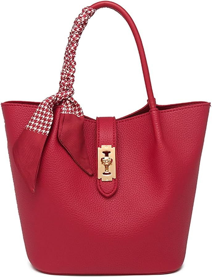 Bolsos de hombro tipo cubo para mujer, estilo hobo, bandolera, diseño de candado, bolsos con dis... | Amazon (US)