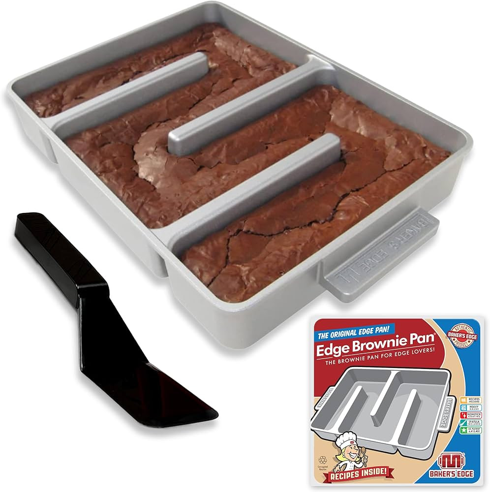 Baker's Edge Brownie Pan, The Original All Edges Brownie Pan for Baking | Premium Doble Nonstick ... | Amazon (US)