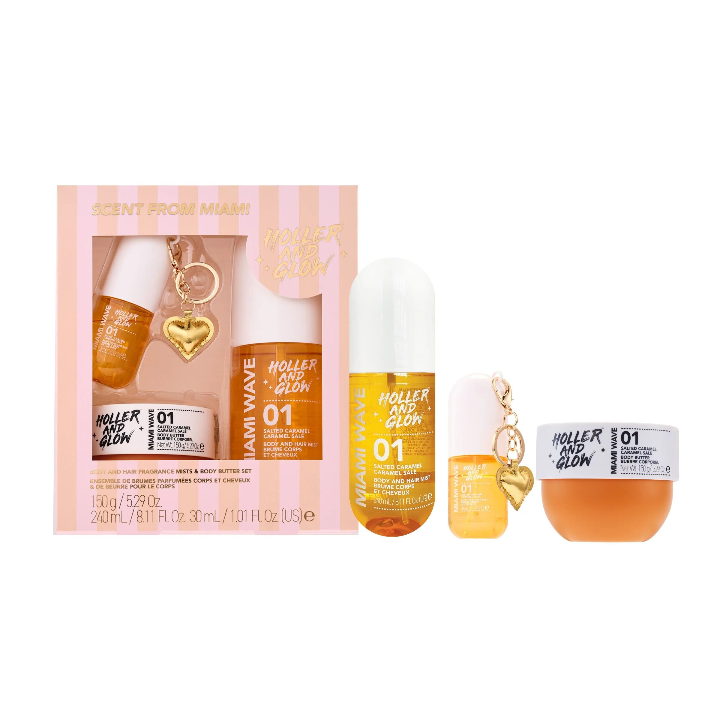 Holler And Glow Limited Edition Scent To Miami Body And Hair Mist & Body Butter Set, 3 Piece Set | Walmart (US)