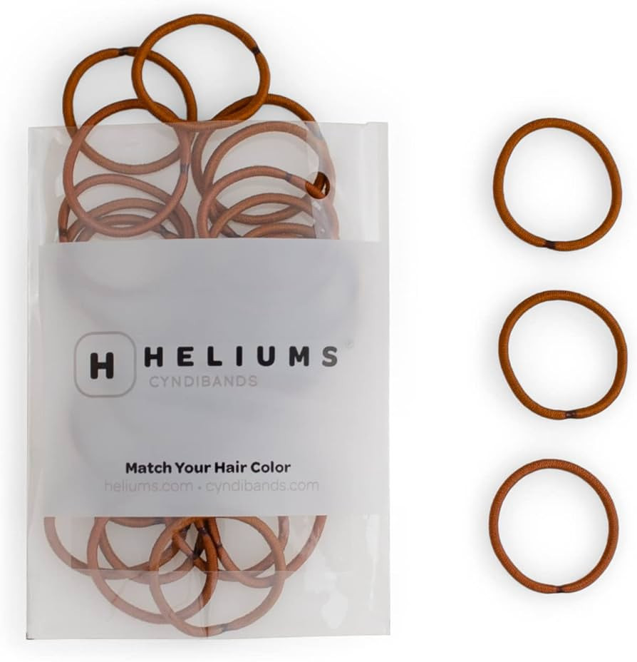 Heliums Small Hair Ties - Copper - No Damage Mini 1 Inch Reusable 2mm Elastics for Thin Hair and ... | Amazon (US)