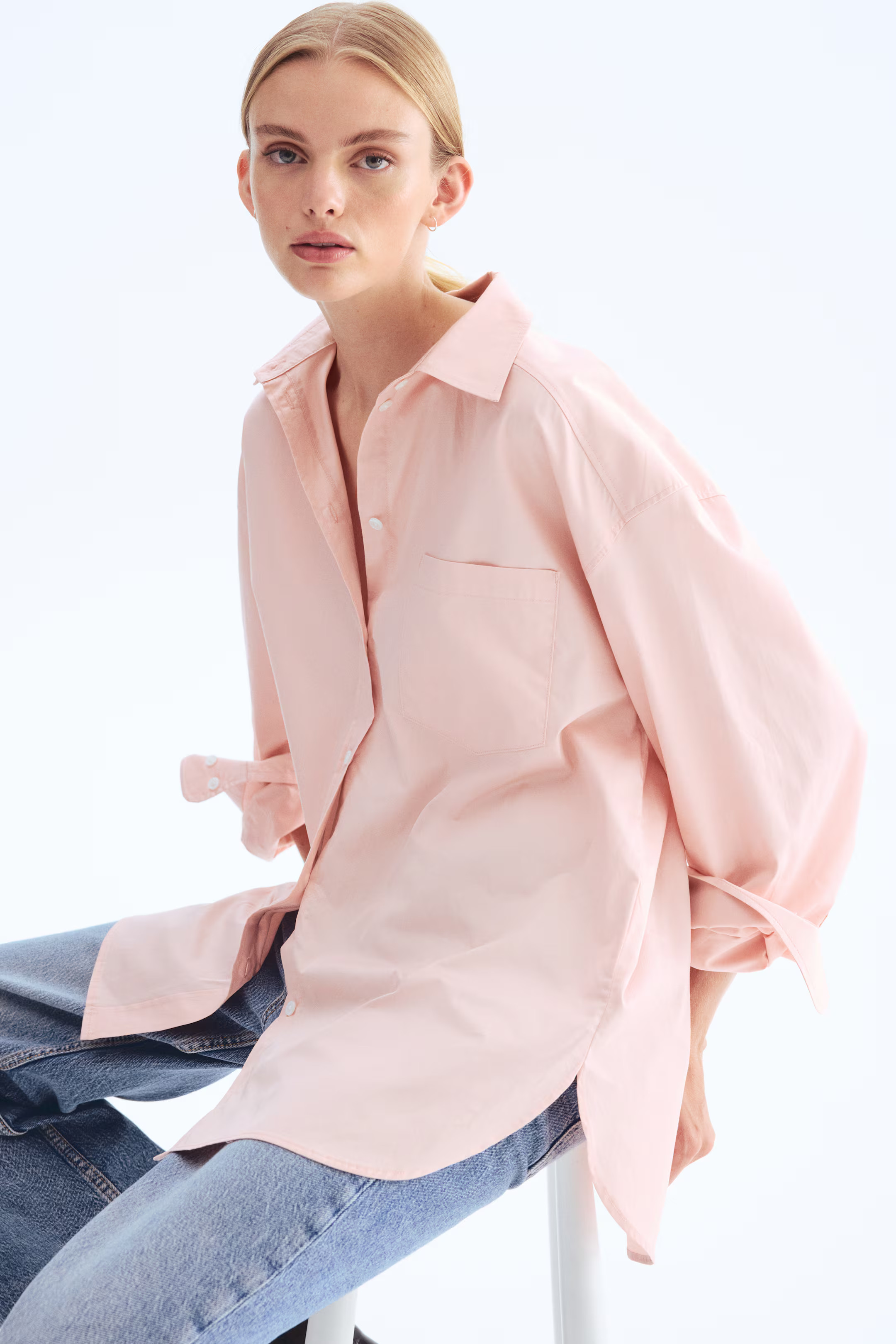 Oversized Cotton Poplin Shirt | H&M (US + CA)