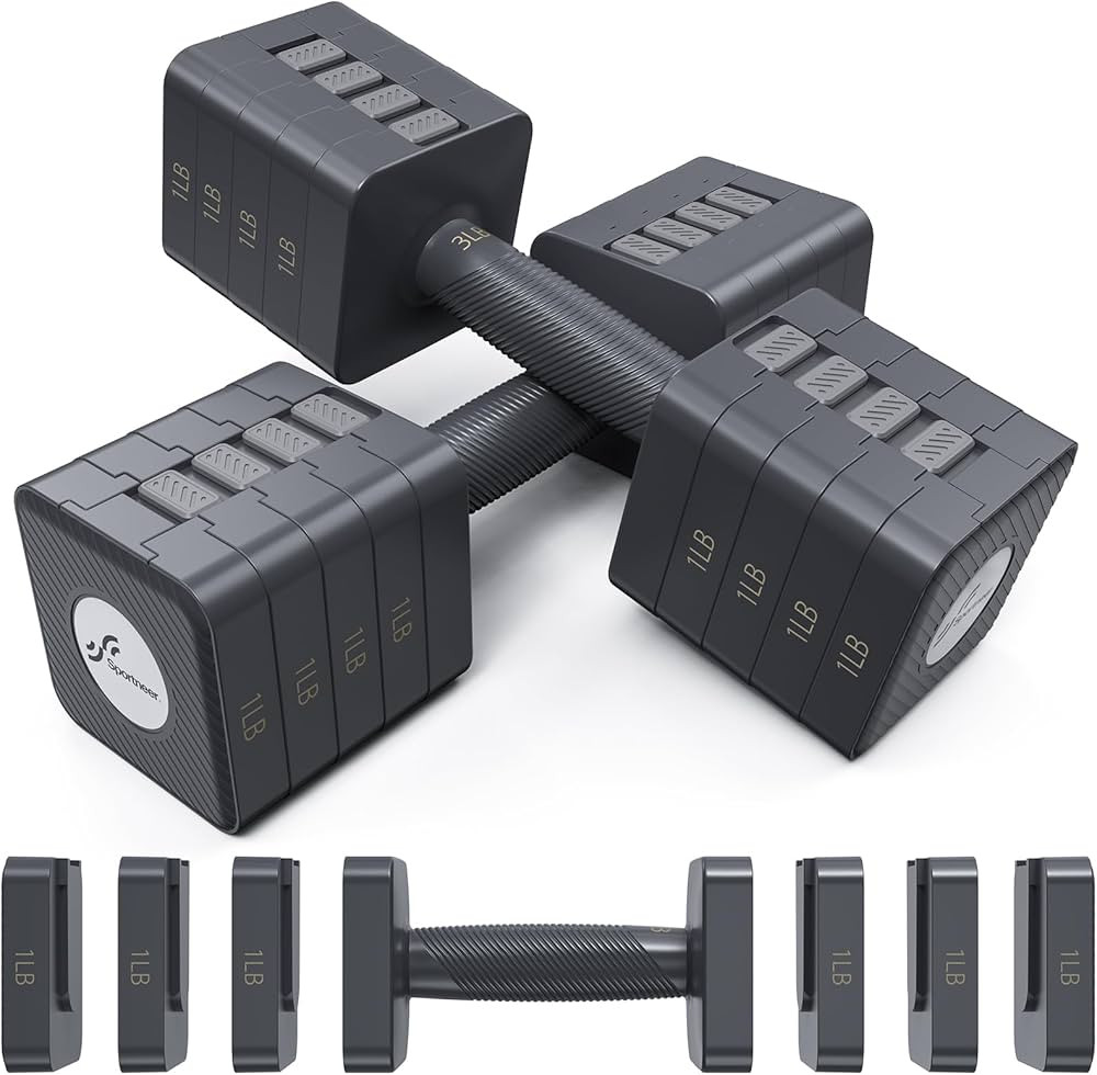 Adjustable Dumbbells Hand Weights Set: Sportneer 5 in 1 Weight Adjustment 10 LB Dumbbells Set of ... | Amazon (US)