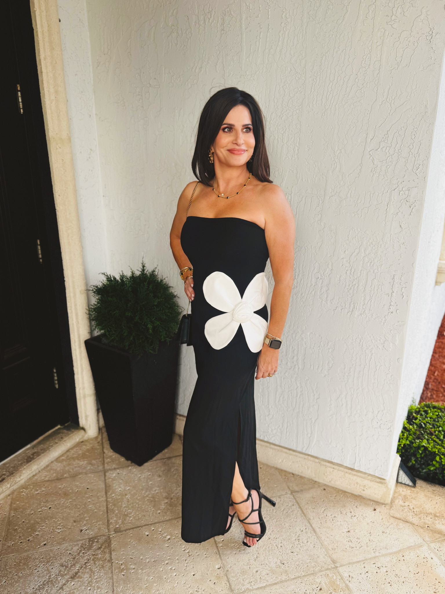 Strapless Ribbed Knit Bodycon Maxi Dress with Floral Detail 

 #LTKootd #LTKPetite #LTKSwim