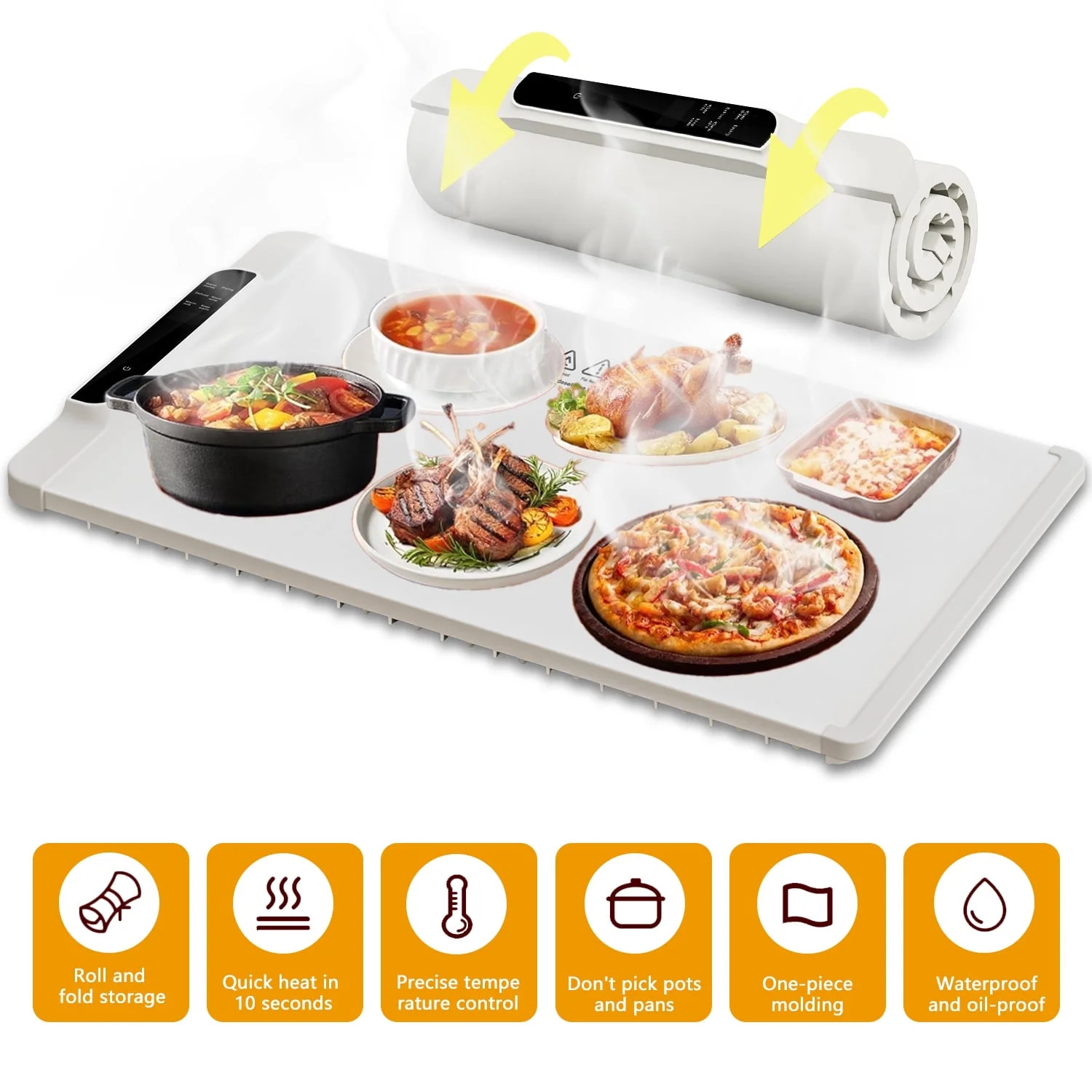 Food Warming Mat - Fast Heating Silicone Electric Warming Tray with 10 Level Temperature, Raised ... | Walmart (US)