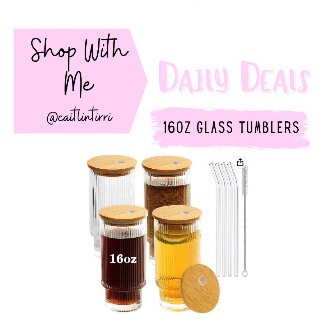 Daily Deal! 
*16oz Glass Tumblers w/ lid and straw

Daily deals | Amazon deals | glass tumbler | glass cups | Stanley dupe | wood top | glass straw | mom cups | lightening deal | affordable tumbler | kitchen items | wedding gift | bridesmaids | summer kitchen |

#LTKfamily #LTKworkwear #LTKswim #LTKmens #LTKwedding #LTKSeasonal

@amazon 



#LTKhome #LTKunder50 #LTKsalealert