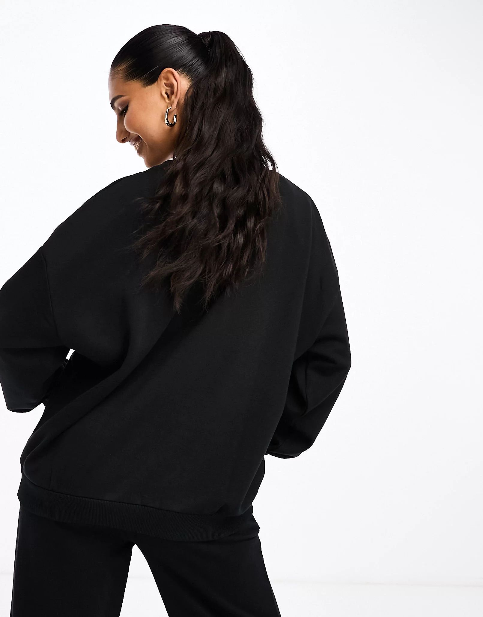 ASOS DESIGN ultimate oversized sweatshirt co-ord in black | ASOS (Global)