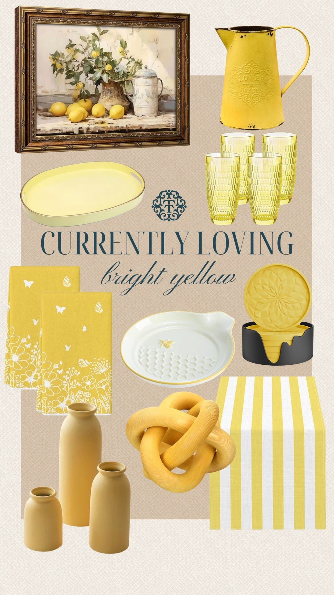 Bright yellow brings in a fun shift that instantly warms things up, with everything here found on Amazon. The mix of glass, ceramics, and prints keeps it feeling playful without being too much. This works well for a kitchen refresh, a dining setup, or even a sunny corner that needs a lift.

#LTKHome #LTKOver40 #LTKSeasonal