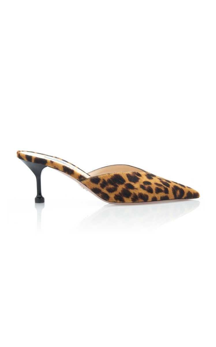 Leopard-Print Calf Hair Mules | Moda Operandi (Global)