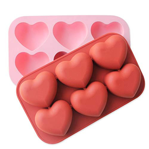 2pcs Chocolate molds silicone heart shape small heart shaped silicon moulds | Amazon (US)