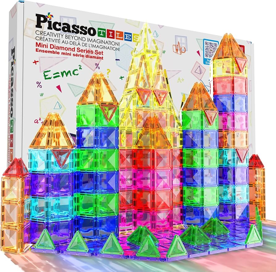 PicassoTiles Magnetic Tiles Building Blocks Mini Size Diamond Series Magnet Toys Travel Size On-T... | Amazon (US)
