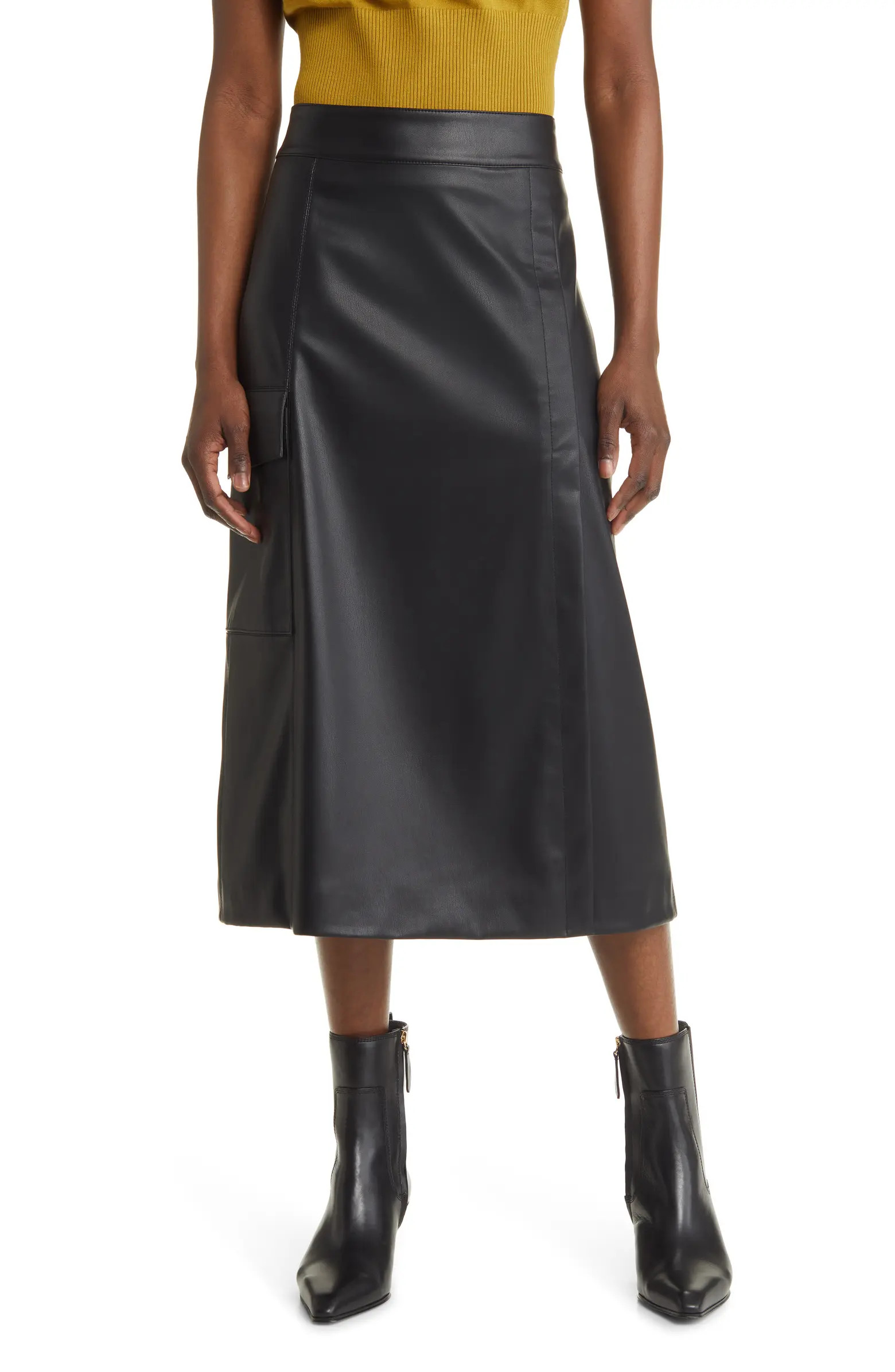 Treasure & Bond Faux Leather Midi Skirt | Nordstrom | Nordstrom
